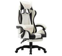 VidaXL Silla Gaming con Reposapiés Negro/Blanco