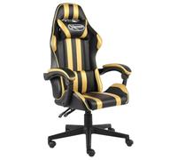 vidaXL Fauteuil de Jeux Vidéo Chaise Inclinable Fauteuil de Bureau Chaise d'Ordinateur Travail Ergonomique Intérieur Noir et Doré Similicuir