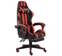vidaXL Fauteuil de jeux vidéo et repose-pied Noir et rouge Similicuir20527 Rouge G