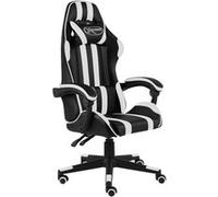 vidaXL Fauteuil de jeux vidéo Noir et blanc Similicuir20523 Blanc G