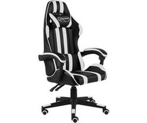 vidaXL Fauteuil de jeux vidéo Noir et blanc Similicuir20523 Blanc G