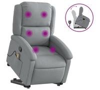 Vidaxl Fauteuil De Massage Inclinable Gris Clair Tissu Gris