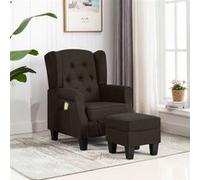 Vidaxl Fauteuil De Massage Avec Repose-Pied Marron Foncé Tissu Marron