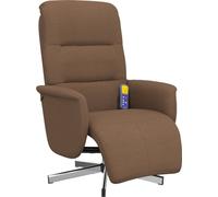 vidaXL Fauteuil de massage avec repose-pieds Marron Tissu