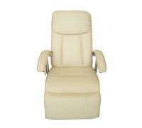 vidaXL Fauteuil de massage blanc crème similicuir