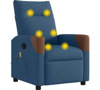 vidaXL Fauteuil de massage Bleu Tissu