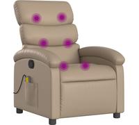 vidaXL Fauteuil de massage Cappuccino-Brun Similicuir