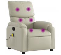 Vidaxl Fauteuil Inclinable De Massage Crème Similicuir