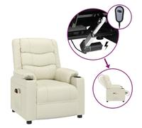Vidaxl Fauteuil De Massage Électrique Crème Similicuir