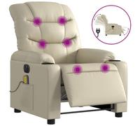 Vidaxl Fauteuil De Massage Inclinable Électrique Crème Similicuir