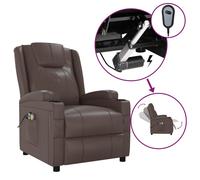 vidaXL Fauteuil de massage électrique Marron Similicuir