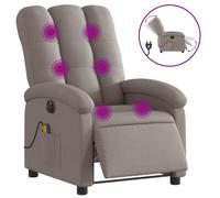 Vidaxl Fauteuil De Massage Inclinable Électrique Taupe Tissu Gris