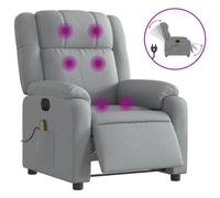 vidaXL Fauteuil de massage électrique Tissu gris clair