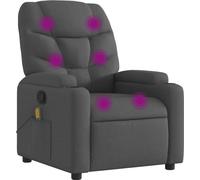 vidaXL Fauteuil de massage gris foncé Tissu