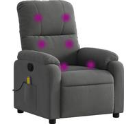vidaXL Fauteuil de massage gris foncé tissu microfibre