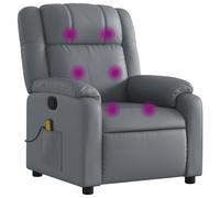 vidaXL Fauteuil de massage Gris Similicuir