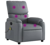 Vidaxl Fauteuil De Massage Inclinable Gris Similicuir Gris