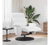 vidaXL Fauteuil inclinable Blanc 98 x 71 x 106 cm PU, Fauteuil Relax, Repose-Pieds Ajustable, Cuir synthétique résistant, Style Moderne, Confort Ergonomique