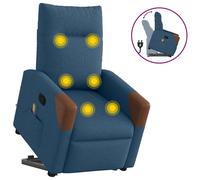 Sta-op-massagestoel verstelbaar stof blauw3324020