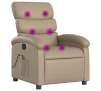 vidaXL Fauteuil de massage inclinable Similicuir Cappuccino avec repose-pieds