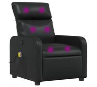 vidaXL Fauteuil de Massage Inclinable, Chaise avec Repose-Pieds, Siège avec Dossier et Accoudoirs Salle de Séjour, Moderne, Noir Similicuir