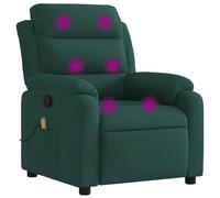 Vidaxl Fauteuil De Massage Inclinable Vert Foncé Velours Vert