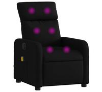 vidaXL Fauteuil de massage inclinable avec repose-pieds, dossier et accoudoirs – tissu noir