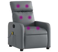vidaXL Fauteuil de Massage Inclinable, Chaise avec Repose-Pieds, Siège avec Dossier et Accoudoirs Salle de Séjour, Moderne, Gris Similicuir