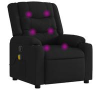 vidaXL Fauteuil de Massage Inclinable, Chaise avec Repose-Pieds, Siège avec Dossier et Accoudoirs Salle de Séjour, Moderne, Noir Tissu
