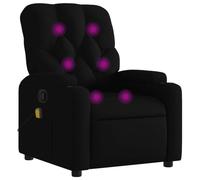 vidaXL Fauteuil de massage inclinable – siège électrique, dossier & repose‑pied réglables, tissu noir