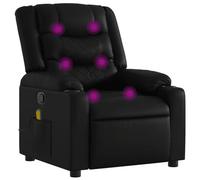 vidaXL Fauteuil de Massage Inclinable, Chaise de Relaxation avec Dossier et Repose-Pied Réglables, Siège de Salon, Moderne, Noir Similicuir