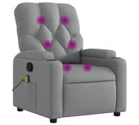 vidaXL Fauteuil de massage inclinable électrique, dossier & repose-pied réglables – Gris clair tissu