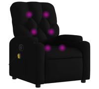 vidaXL Fauteuil de Massage Inclinable, Chaise de Relaxation avec Dossier et Repose-Pied Réglables, Siège Électrique de Salon, Moderne, Noir Tissu