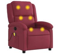 vidaXL Fauteuil de Massage Inclinable, Chaise de Relaxation avec Dossier et Repose-Pied, Siège Inclinable, Fauteuil TV, Moderne, Rouge Bordeaux Tissu