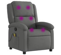 vidaXL Fauteuil de Massage Inclinable, Chaise de Relaxation avec Dossier et Repose-Pied, Siège Inclinable, Fauteuil TV, Moderne, Gris Foncé Tissu