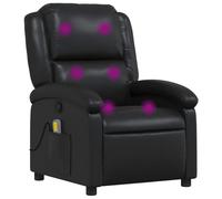 vidaXL Fauteuil de Massage Inclinable, Chaise de Relaxation avec Dossier et Repose-Pied, Siège Inclinable, Fauteuil TV, Moderne, Noir Similicuir