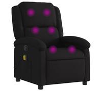 vidaXL Fauteuil de massage inclinable – Chaise relaxation avec dossier et repose-pied, tissu noir