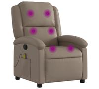 vidaXL Fauteuil de Massage Inclinable, Chaise de Relaxation avec Dossier et Repose-Pied, Siège Inclinable, Fauteuil TV, Moderne, Cappuccino Similicuir
