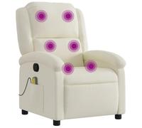 vidaXL Fauteuil de Massage Inclinable, Chaise de Relaxation avec Dossier, Siège avec Accoudoirs Rembourrés Salon, Moderne, Crème Velours