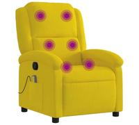 vidaXL Fauteuil de Massage Inclinable, Chaise de Relaxation avec Dossier, Siège avec Accoudoirs Rembourrés Salon, Moderne, Jaune Velours