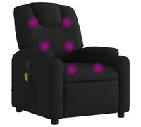 Vidaxl Fauteuil De Massage Inclinable Noir Tissu Noir