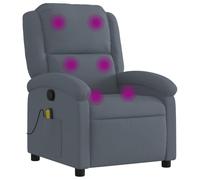 vidaXL Fauteuil de Massage Inclinable, Chaise de Relaxation avec Dossier, Siège avec Accoudoirs Rembourrés Salon, Moderne, Gris Foncé Velours