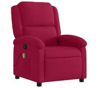 vidaXL Fauteuil de Massage Inclinable, Chaise de Relaxation avec Dossier, Siège avec Accoudoirs Rembourrés Salon, Moderne, Rouge Bordeaux Velours