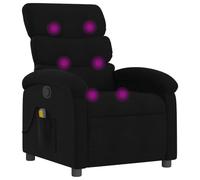 vidaXL Fauteuil de Massage Inclinable, Chaise de Relaxation avec Dossier, Siège avec Repose-Pied, Fauteuil TV de Salon, Moderne, Noir Tissu