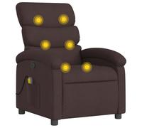vidaXL Fauteuil de massage inclinable TV, dossier & repose-pied, tissu marron foncé
