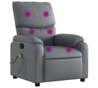 vidaXL Fauteuil de massage inclinable, chaise de relaxation avec repose-pieds, simili cuir gris
