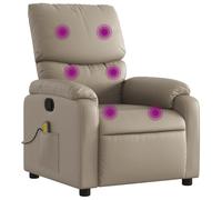 Fauteuil de Massage Inclinable, Chaise de Relaxation avec Repose-pieds, Siège avec Dossier et Accoudoirs Salon, Moderne, Cappuccino Similicuir