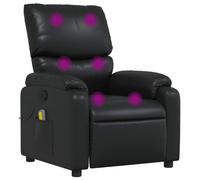 vidaXL Fauteuil de massage inclinable – Chaise de relaxation avec repose-pieds, Noir similicuir