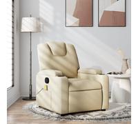 Vidaxl Fauteuil De Massage Inclinable Crème Tissu