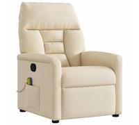 vidaXL Fauteuil de massage inclinable Tissu crème